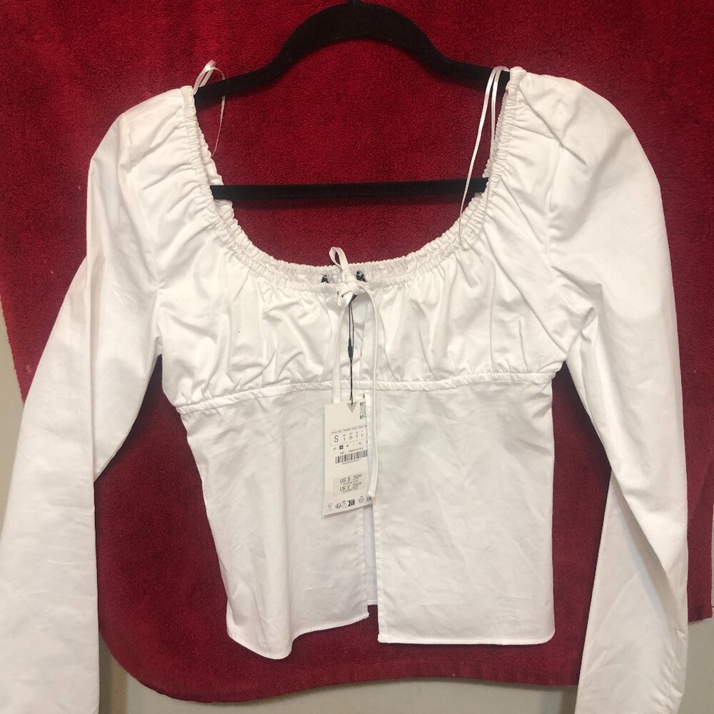 Zara Women's Size Small White Shirt New with Tag - Picture 6 of 7
